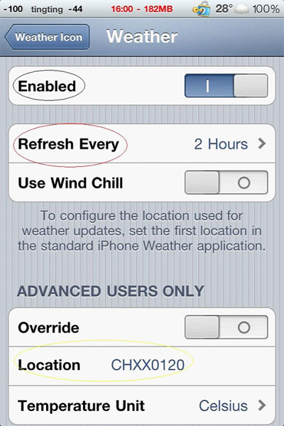 Iphone4美化篇之使用Weather icon在状态栏显